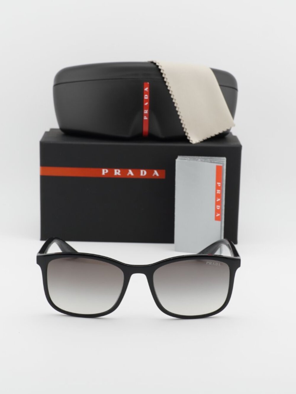 Prada PSA08S 1AB0A7 Square Sunglasses – Black\Grey Gradient - Picture 2 of 9